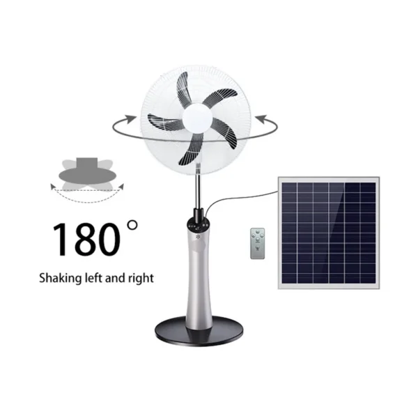 Electric Solar Standing Fan, Plastic, USB - view 4