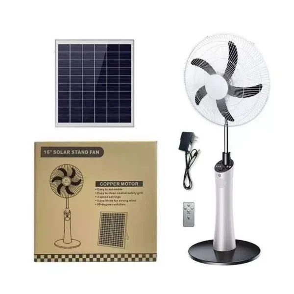 Electric Solar Standing Fan, Plastic, USB - view 5