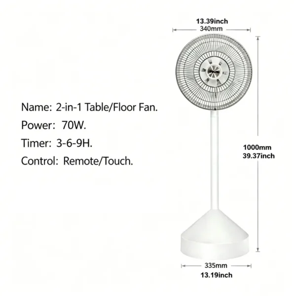 Electric Ventilation Fan, 2-in-1, 70W, Portable, 3-Speed - view 6