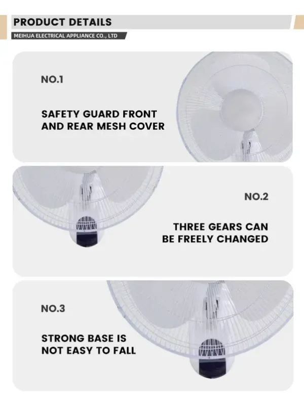 Electric Wall Mounted Fan, Plastic, 16'', 18'' - view 4