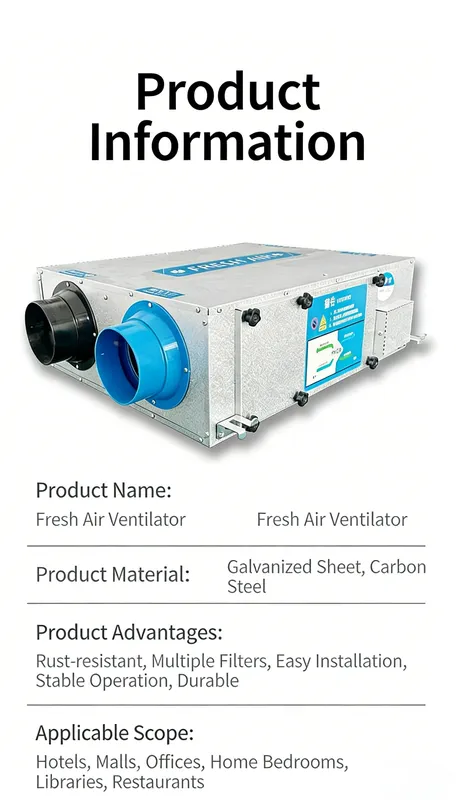 Energy Recovery Ventilator, ERV, HRV, HVAC - view 3