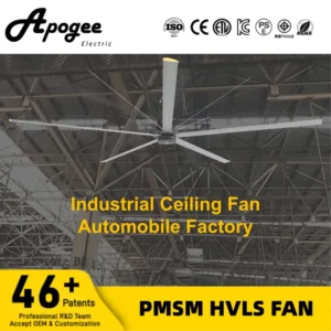 Energy Saving Hvls Fan, PMSM, 24ft, 7.3m, Aluminum