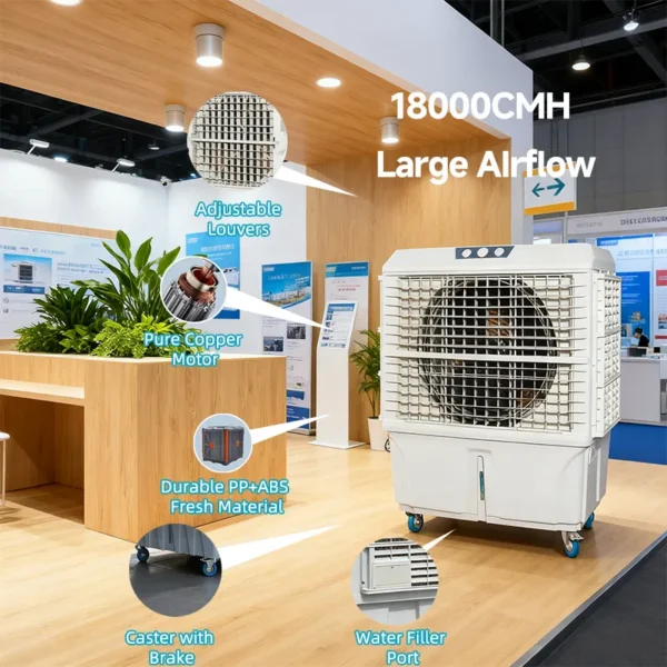 Evaporative Air Cooler, 220V, Portable, 18000m3/h - view 3