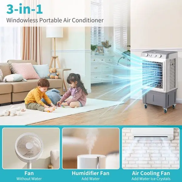 Evaporative Cooler, Portable, 3-in-1, 2353, CFM - view 3