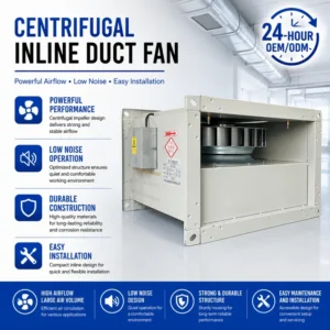 Exhaust Centrifugal Duct Blower, Cast, 220V