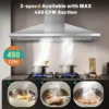 Exhaust Fan, 450CFM, Wall, Stainless, Steel - view 3
