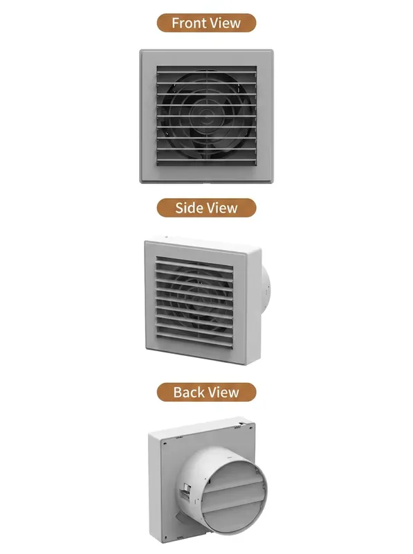 Exhaust Fan, IPX4, Waterproof, Wall, Copper - view 5