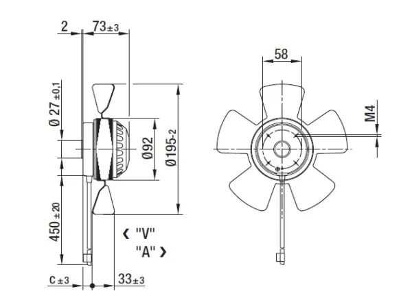 External Rotor Axial Fan, TYP, A2E300-AC47-01/70 - view 2