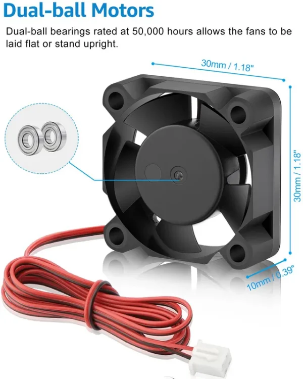 Fan, 30x30x10mm, 12V, PLC, PCB - view 3