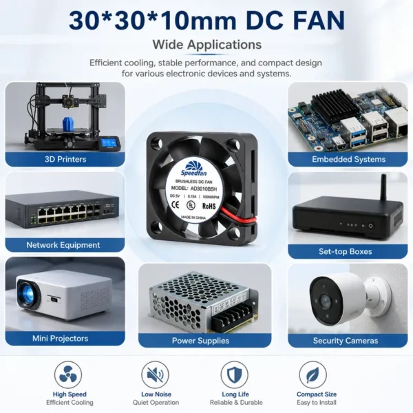 Fan, 30x30x10mm, 12V, PLC, PCB - view 5