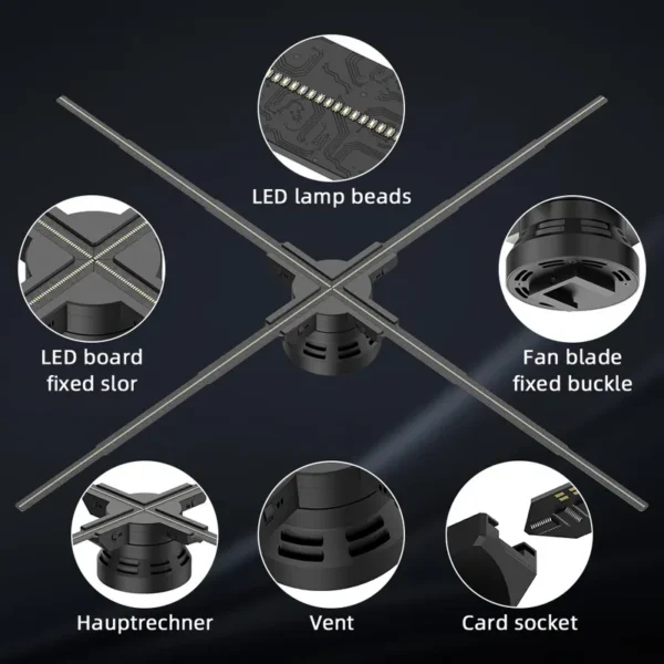 Fan, 60cm, LED, 3D - view 2