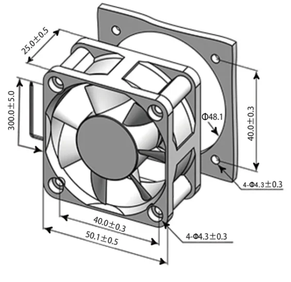 Fan, Axial, 5025, Waterproof, IP55 - view 5