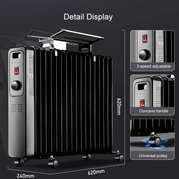 Filled Radiator, 2000 W, Metal - view 3