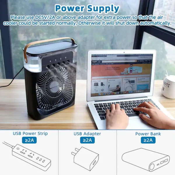 Five Hole Air Conditioner, Portable, Usb, Plastic - view 4