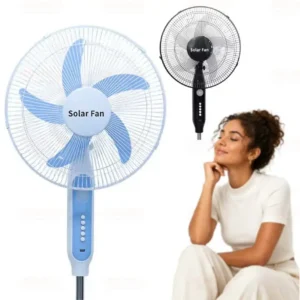Floor Standing Fan, Solar, LED, 16 Inch, 25W, Plastic