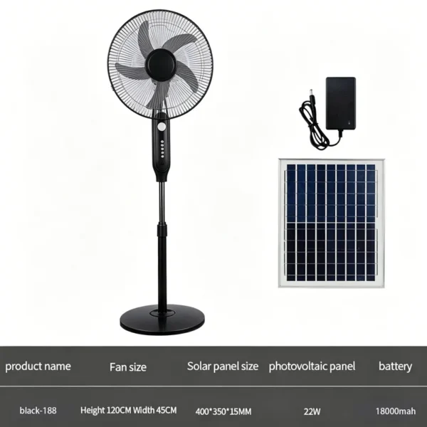 Floor Standing Fan, Solar, LED - view 2