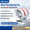Flow Duct Booster Fan, 200mm, 220 V, Plastic - view 4