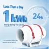 Flow Duct Booster Fan, 200mm, 220 V, Plastic - view 5