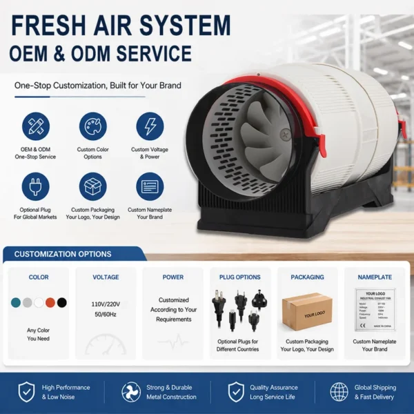 Flow Duct-mounted Ventilation Fan, ABS, 220V, 4-8 - view 4