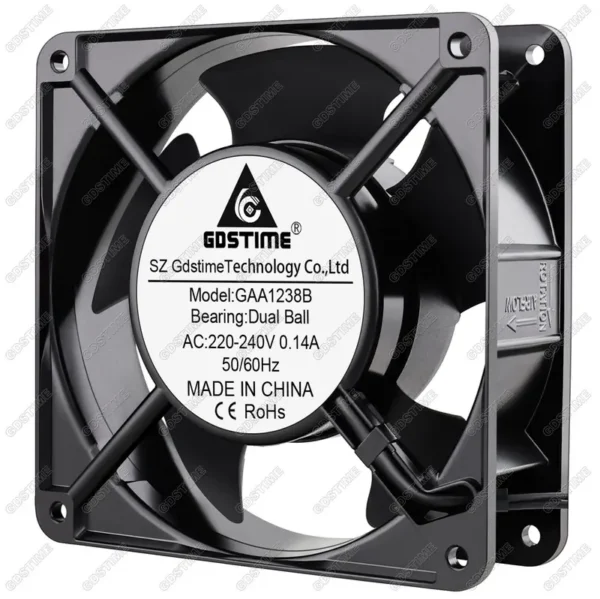 Flow Exhaust Cooling Fan, Axial, 120x120x38mm, 12038, 120mm - view 4