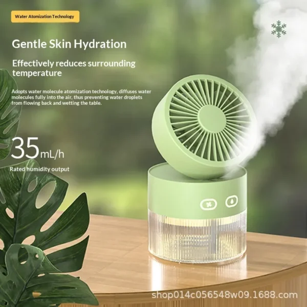 Foldable Humidifying Spray Fan, 3-Speed, Portable - view 3