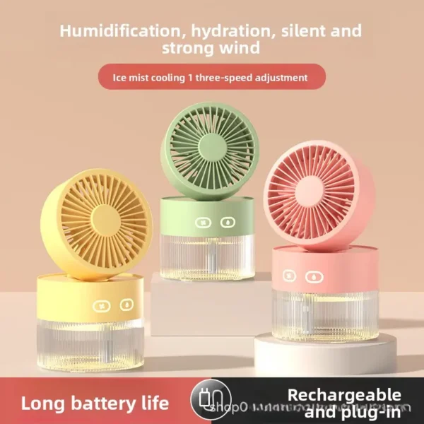 Foldable Humidifying Spray Fan, 3-Speed, Portable - view 4