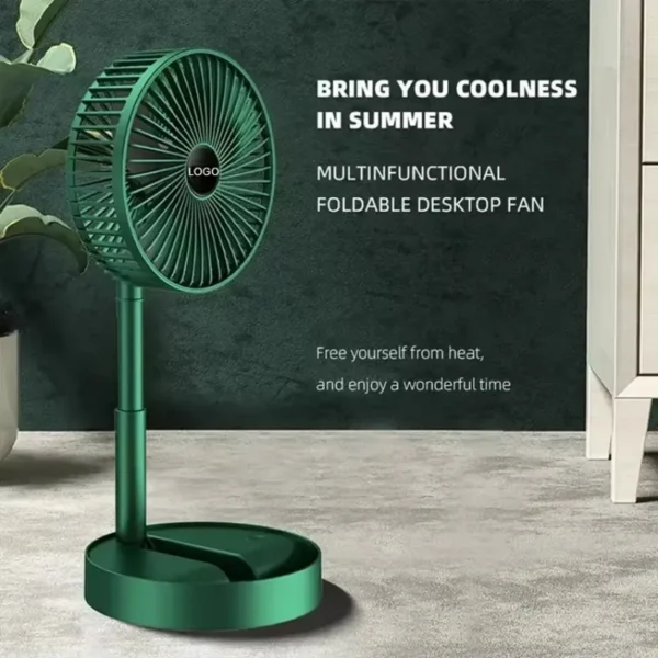 Folding Floor Standing Fan, USB, Portable - view 2