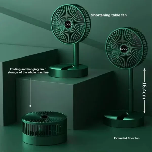 Folding Floor Standing Fan, USB, Portable - view 4