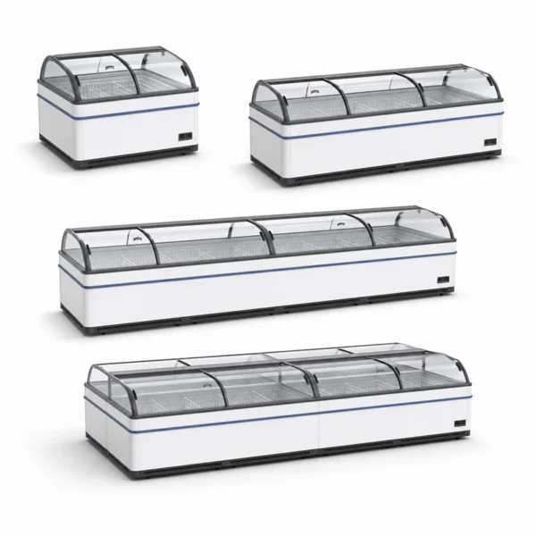 Food Display Island Freezer, 1100L, 220 V, Stainless Steel - view 5
