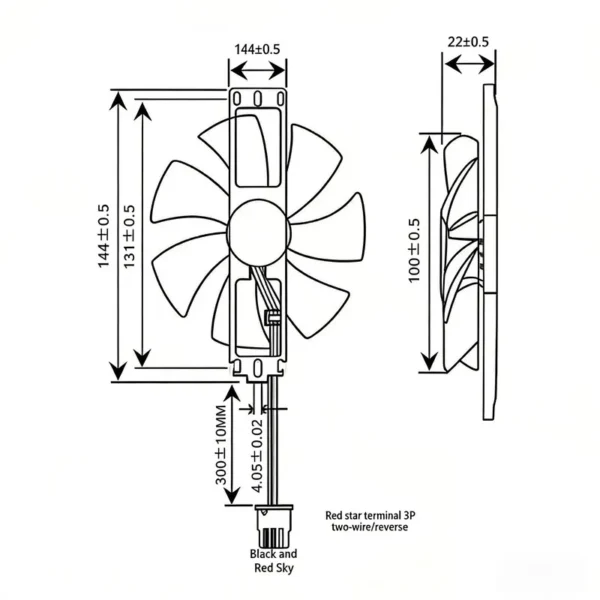 Frameless Axial Fan, 5/12/24V, Plastic, 4500, RPM - view 4
