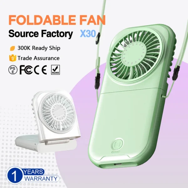 Free Foldable Neck Fan, 5 V, USB