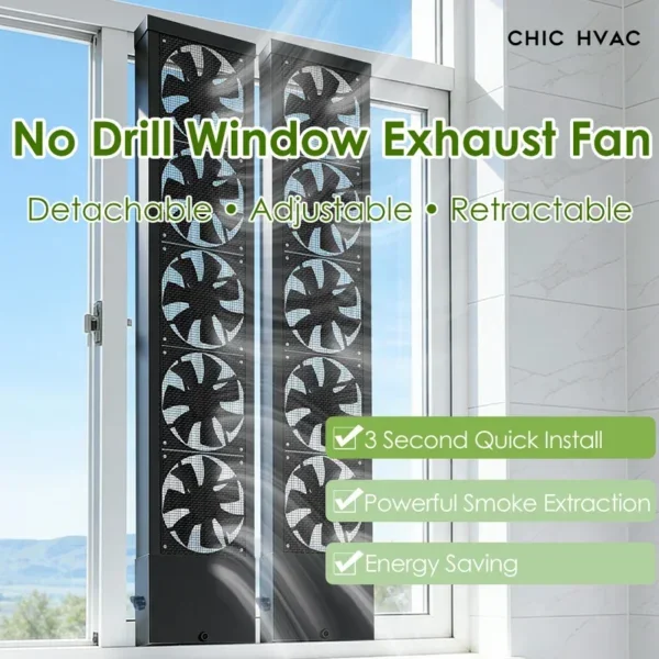 Friendly Window Exhaust Fan, Aluminum, Brushless