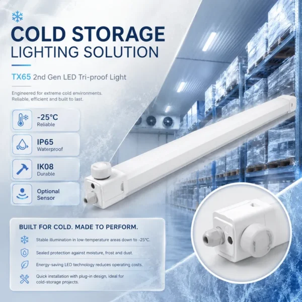 Frost Sensor Ready Freezer, IP65, LED, 20-60W, 5-Year