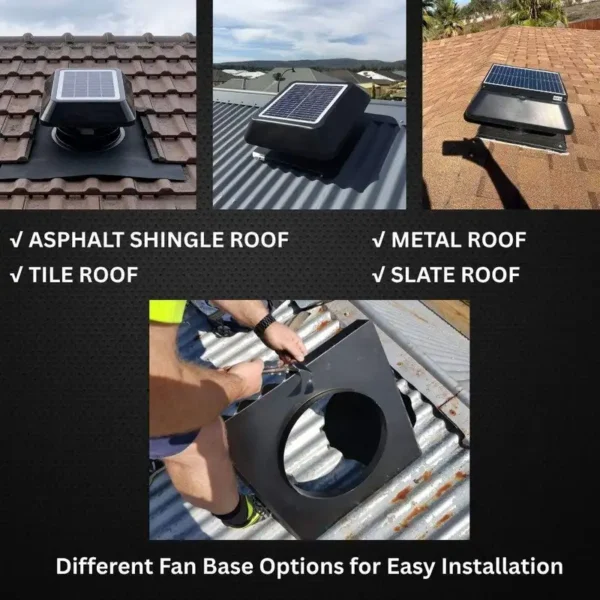 Gable Heat Exhaust Cooler, 14'', Solar, Ceiling, Roof - view 5