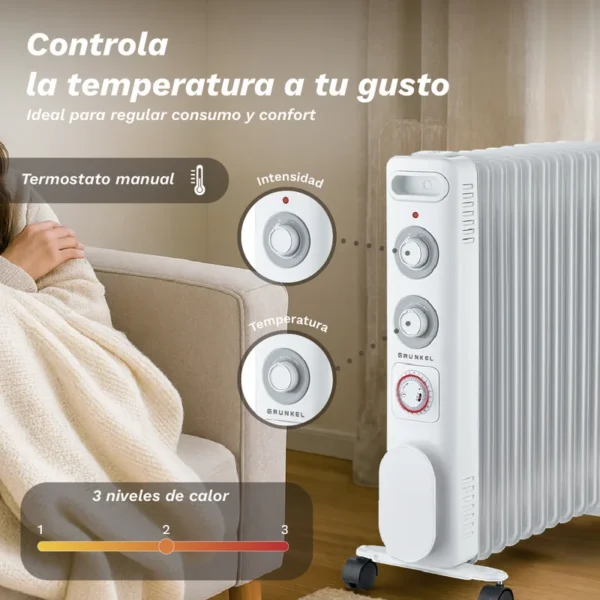 Grunkel Electric Oil-filled Radiator, 2000W, 2000 W, Metal - view 4