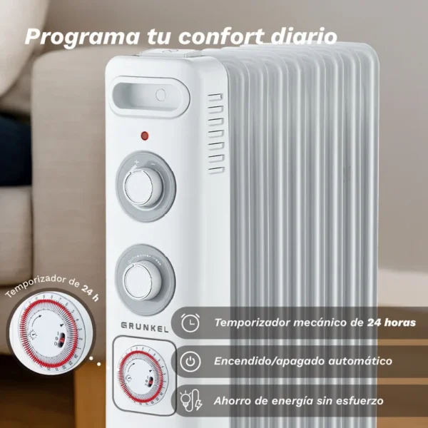 Grunkel Electric Oil-filled Radiator, 2000W, 2000 W, Metal - view 5