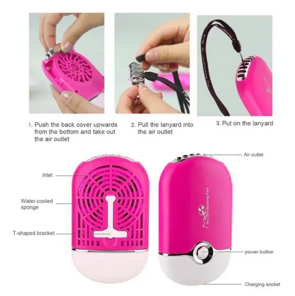 Handheld Desk Air Conditioner, Portable, 400mAh, USB - view 4