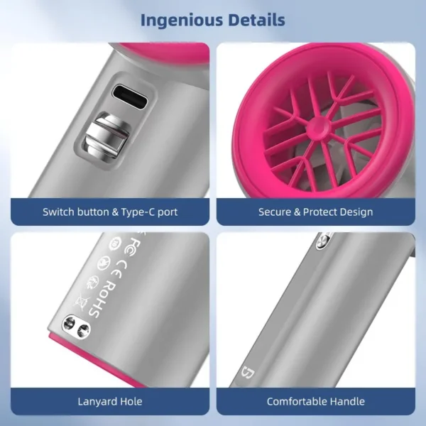 Handheld Foldable Portable Fan, USB, 4000mAh - view 4