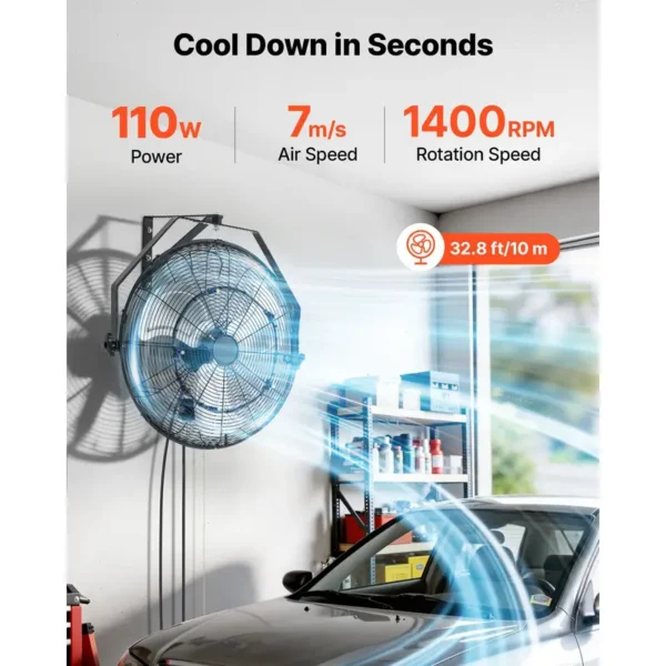 Hanging Mist Fan, Wall, IP44, 60W - view 2