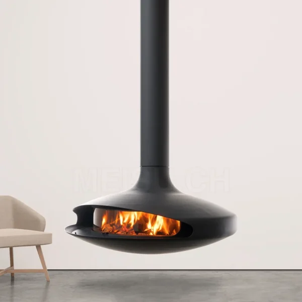Hanging Suspended Fireplace, Ceiling, 1000mm - view 2