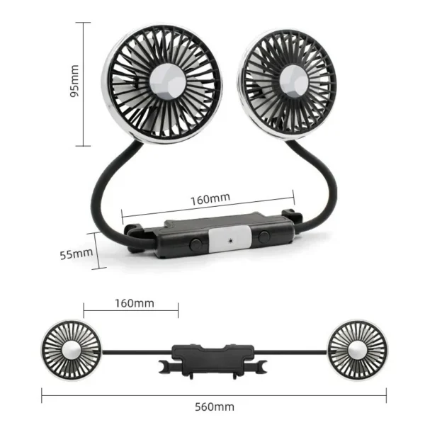 Headrest Mini Cooling Fan, 5V, 360° - view 6