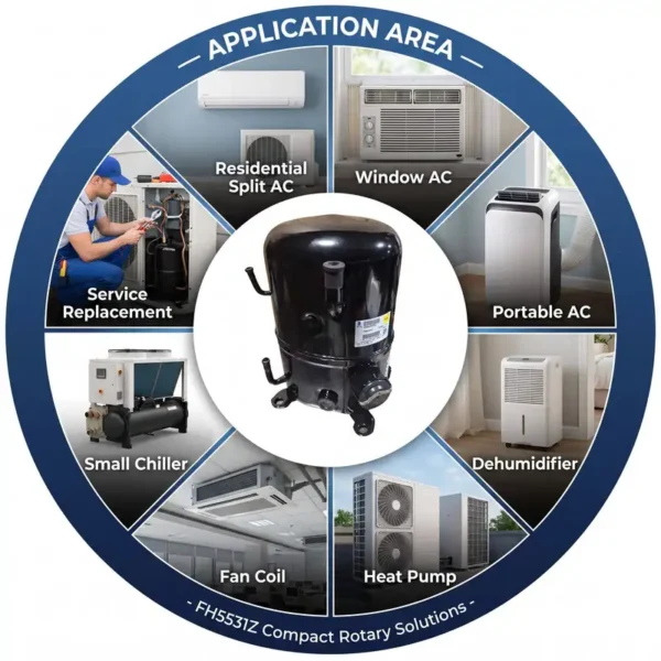Hermetic Refrigeration Reciprocating Compressor, 2.5HP, R22 - view 5