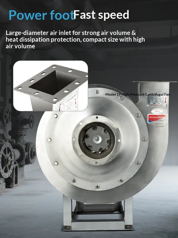 High-pressure Centrifugal Ventilator, 9-19, 304, Stainless - view 6