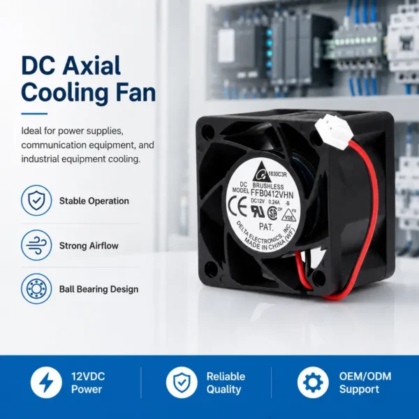 High Speed Axial Fan, 12VDC, FFB0412VHN, 4028, 40x40x28mm - view 2