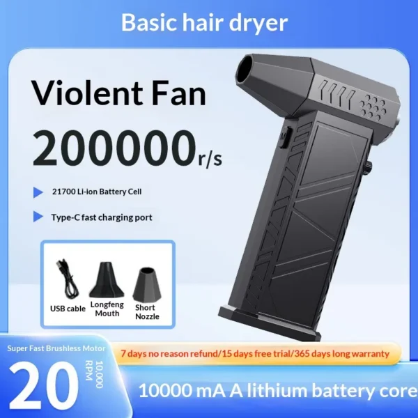 High-speed Brushless Motor, Portable, USB Cable Charging - view 2