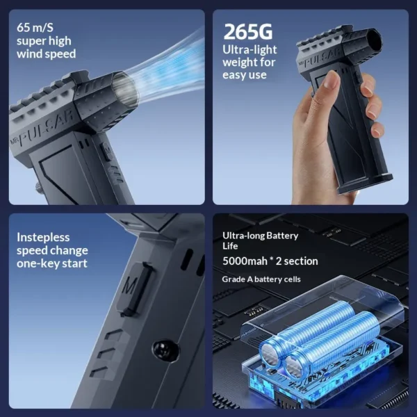 High-speed Brushless Motor, Portable, USB Cable Charging - view 3