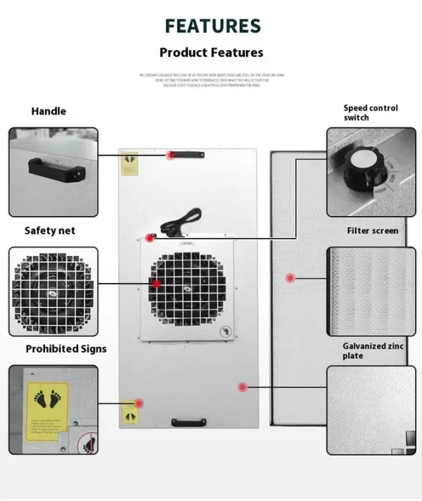 Hood with Hepa Filter, FFU, Galvanized Steel - view 2