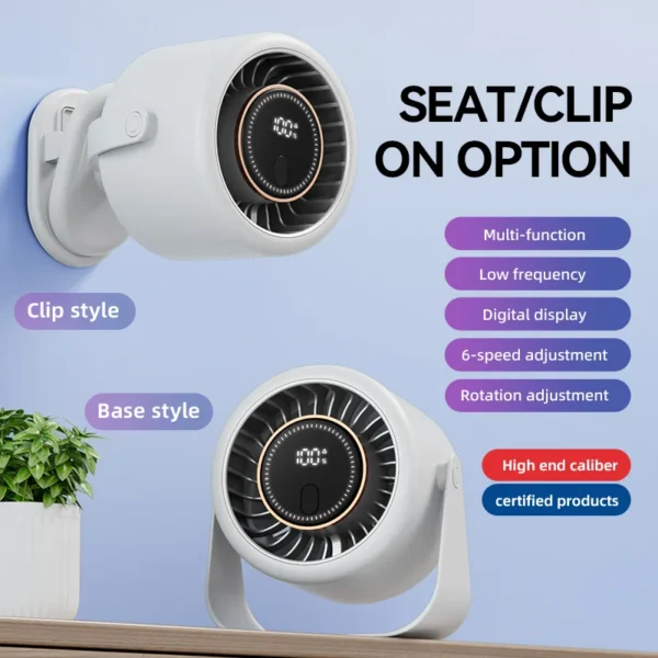 Household Mini Clip Fan, Portable, Battery, Clip-On Fan - view 4