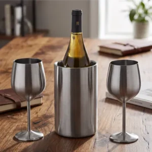 Ice Bucket Wine Cooler, Stainless, Steel, CXS212, Portable