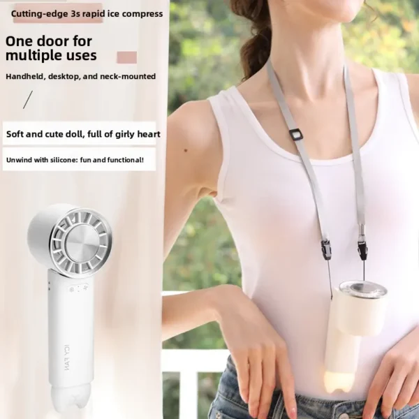 Ice-cooling Foldable Rechargeable Fan, Brushless, 3-speed - view 2